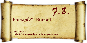 Faragó Bercel névjegykártya
